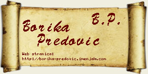 Borika Predović vizit kartica